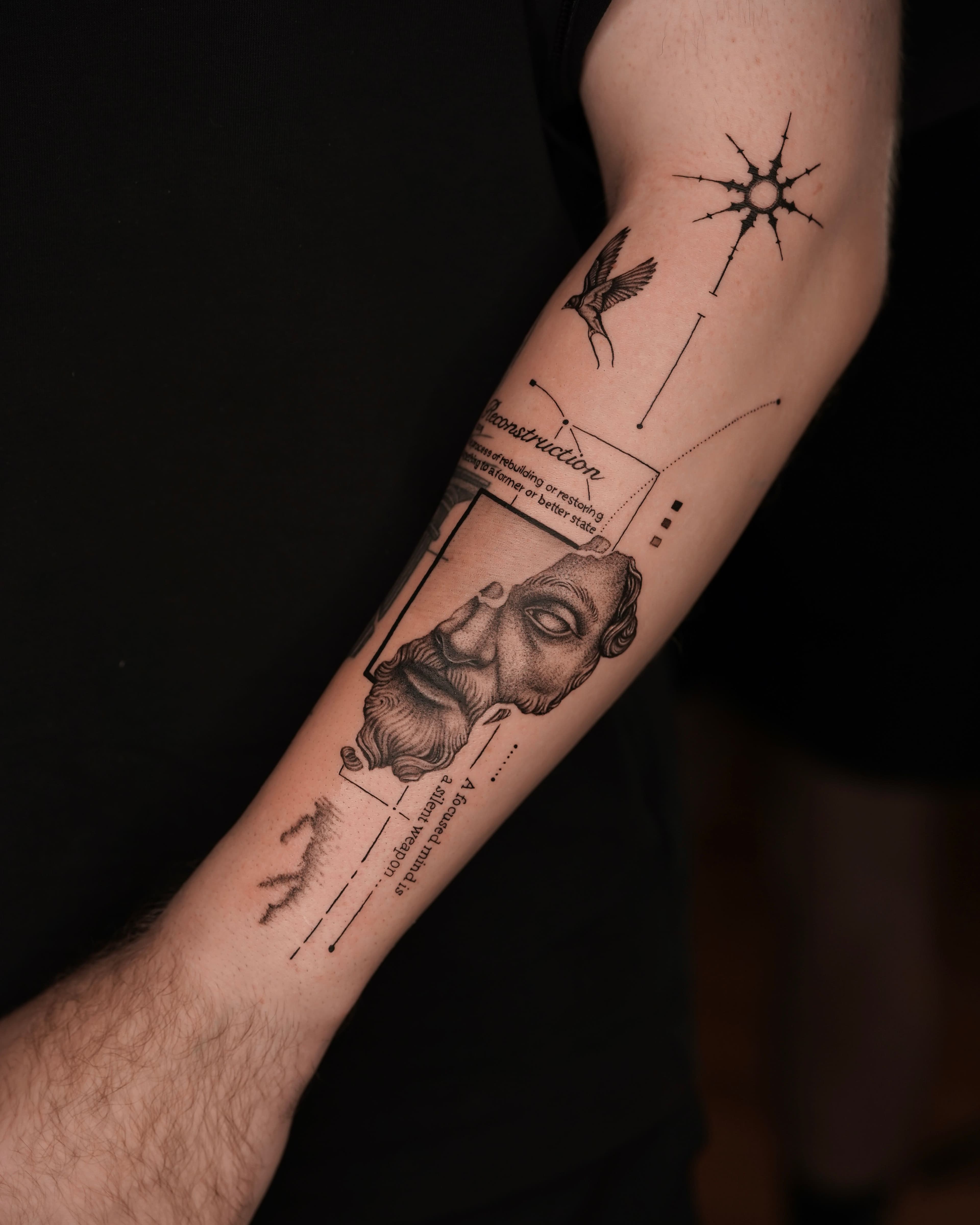 Marcus Aurelius Stoic Forearm Tattoo