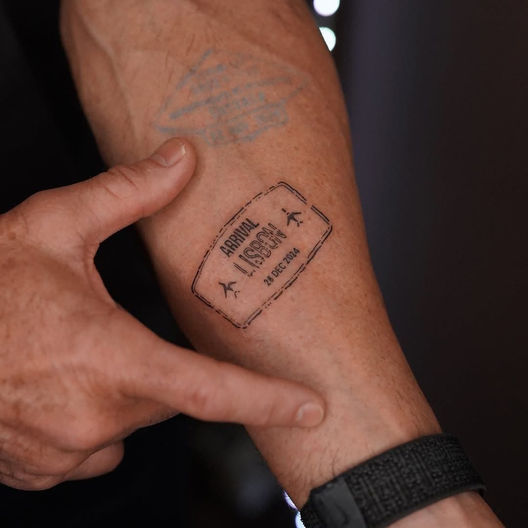 Lisbon Arrival Passport Stamp Tattoo 1