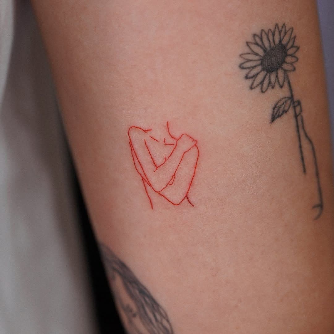 Red Line Self-Love Embrace
