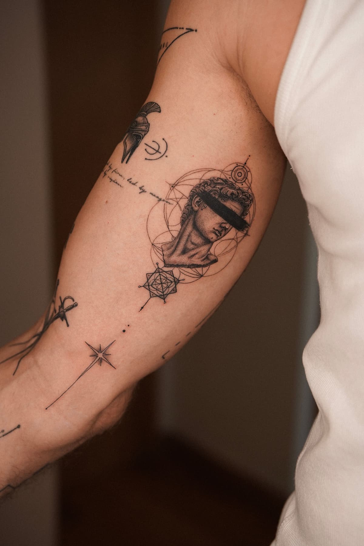 Blindfolded David Tattoo 1