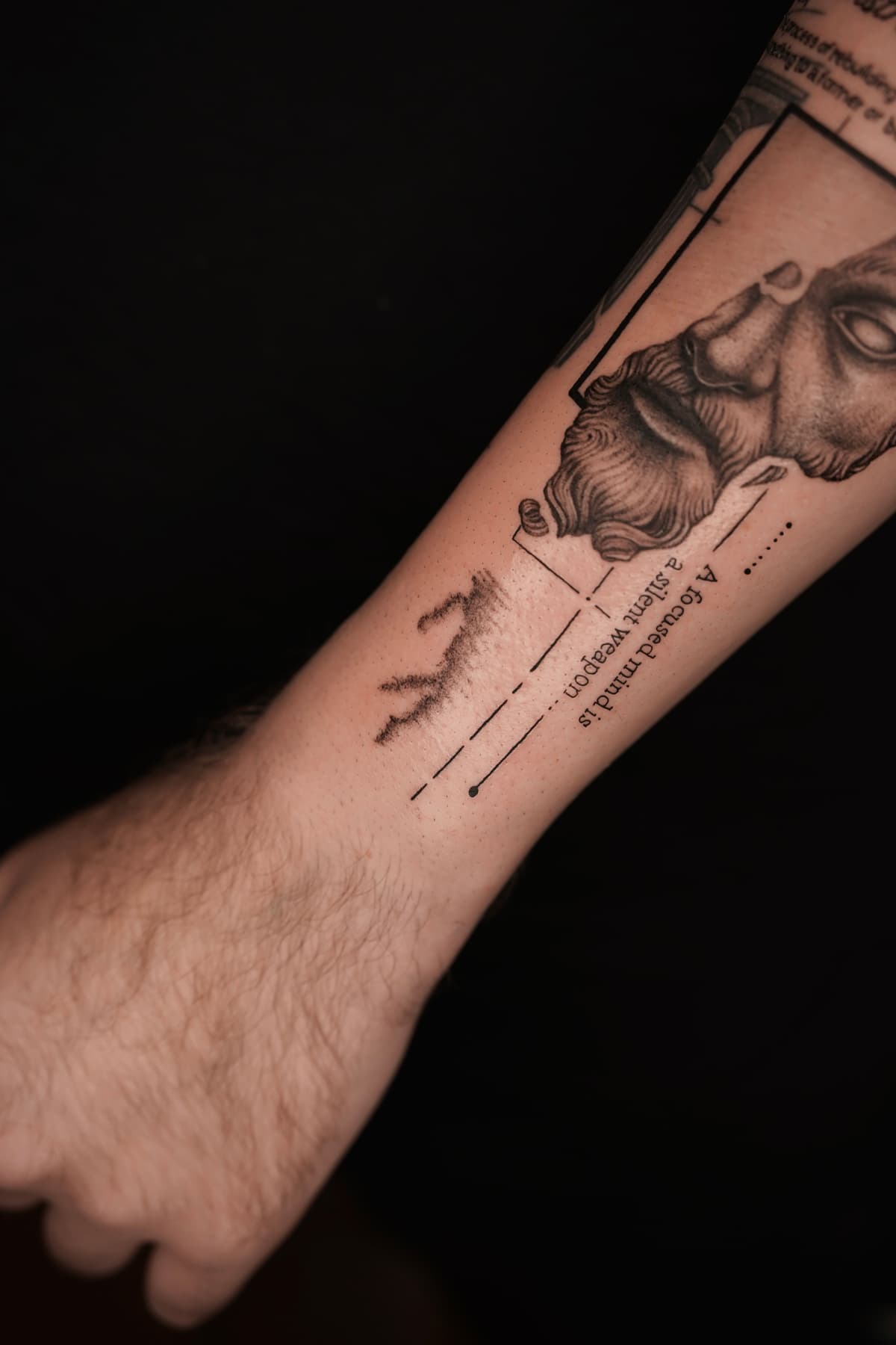 Marcus Aurelius Stoic Forearm Tattoo 3