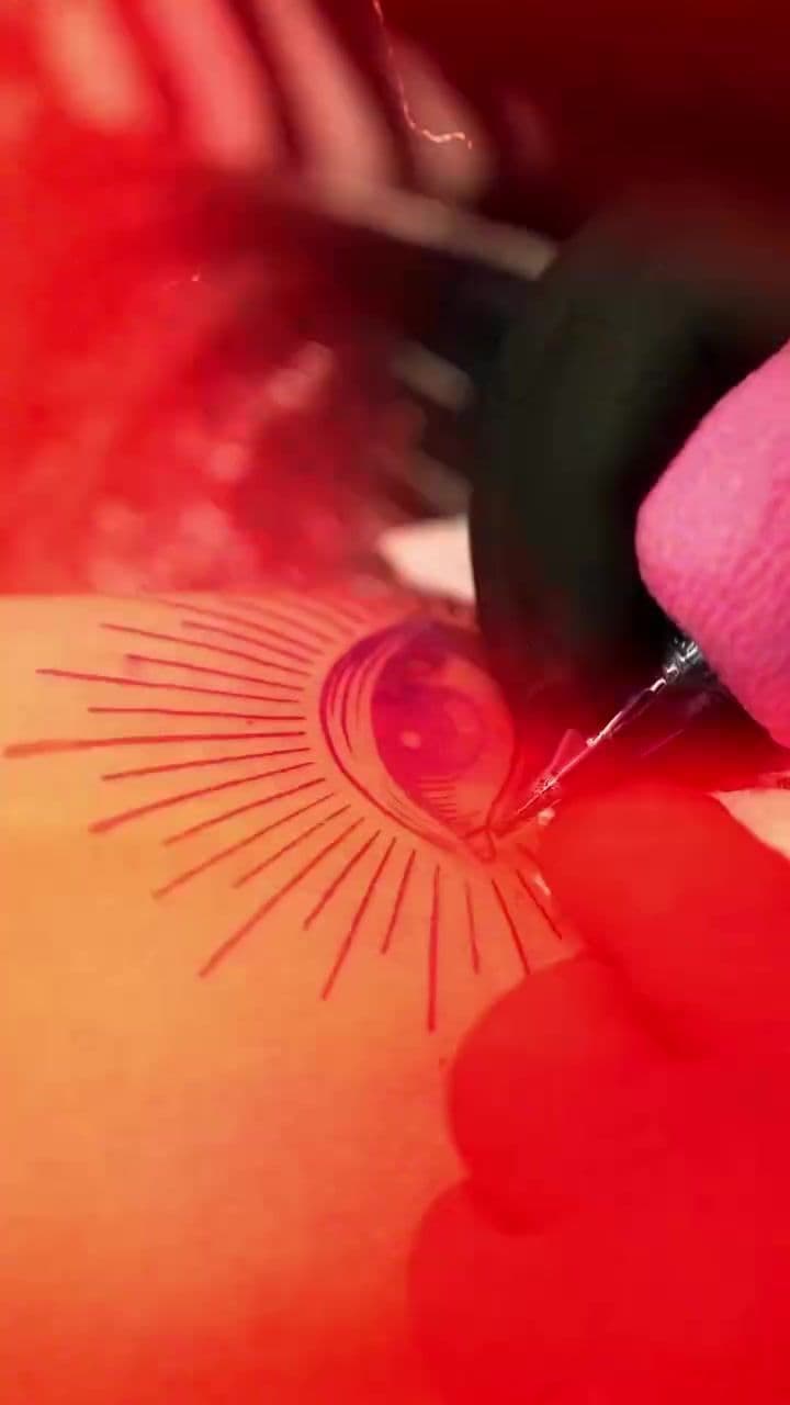 Evil Eye Fine Line — Upper Arm 1