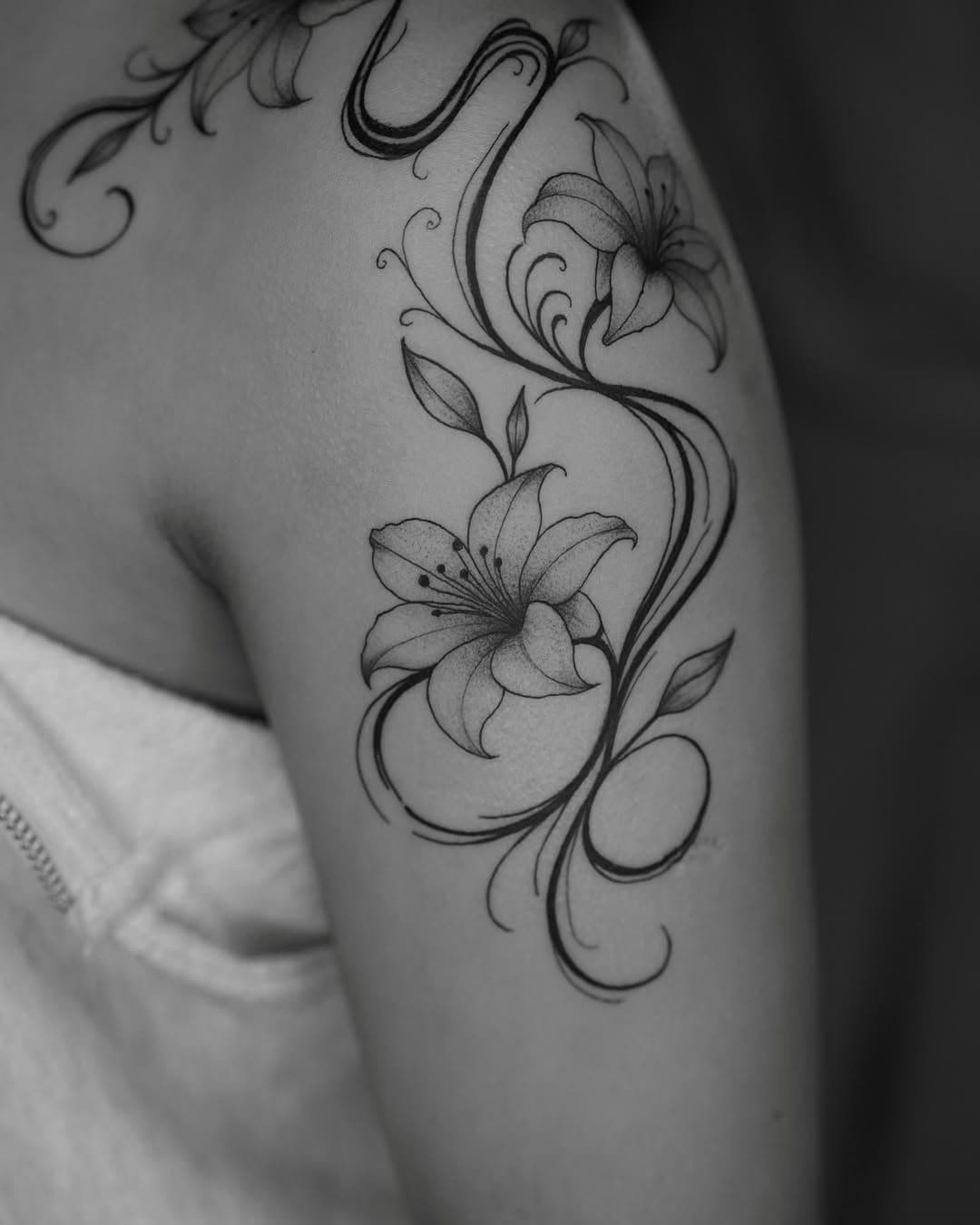 Lily Wrap - Shoulder to Arm Floral Flow 2