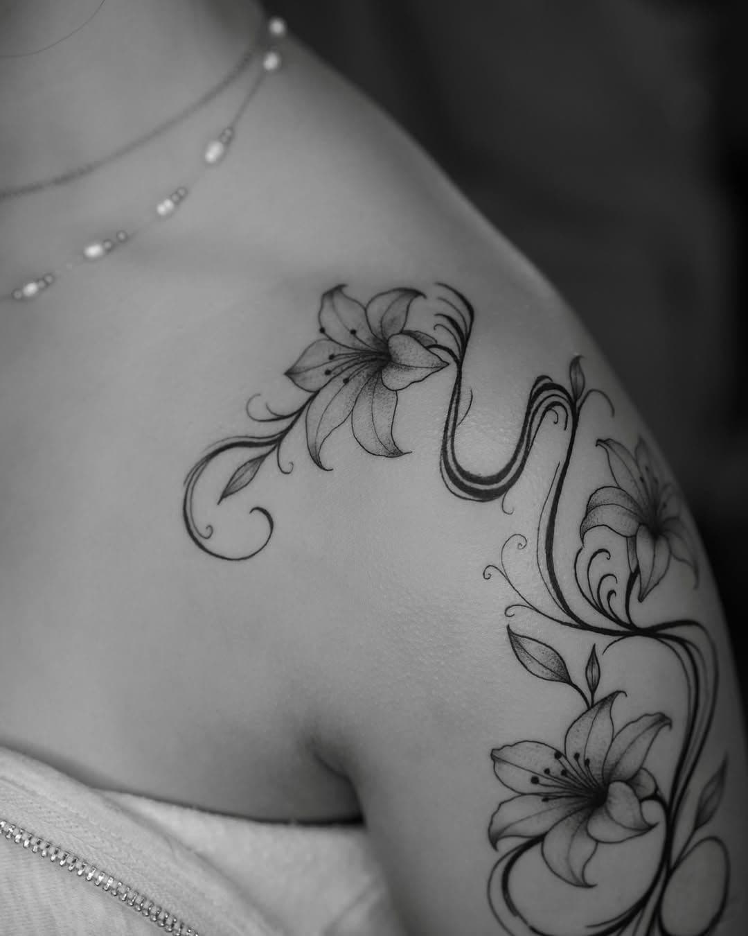 Lily Wrap - Shoulder to Arm Floral Flow 4