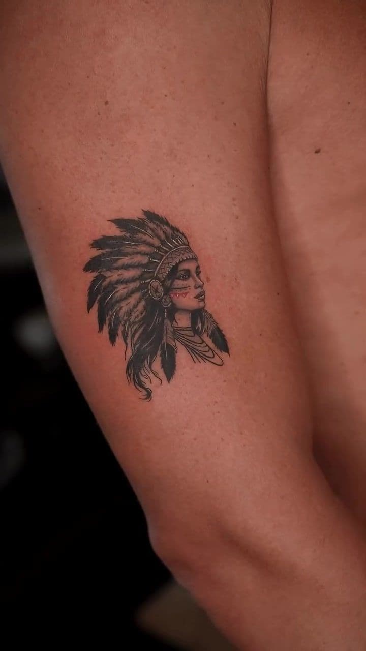 Native American Portrait - From Sketch to Skin 1