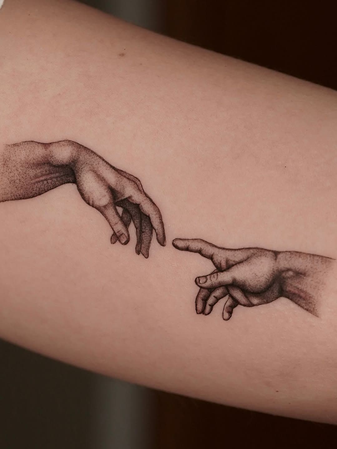 The Creation of Adam in Fine Line Micro-Realism 4